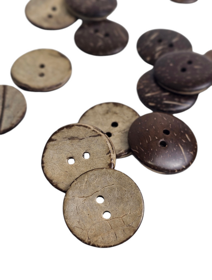 Wooden Brown Buttons 30mm