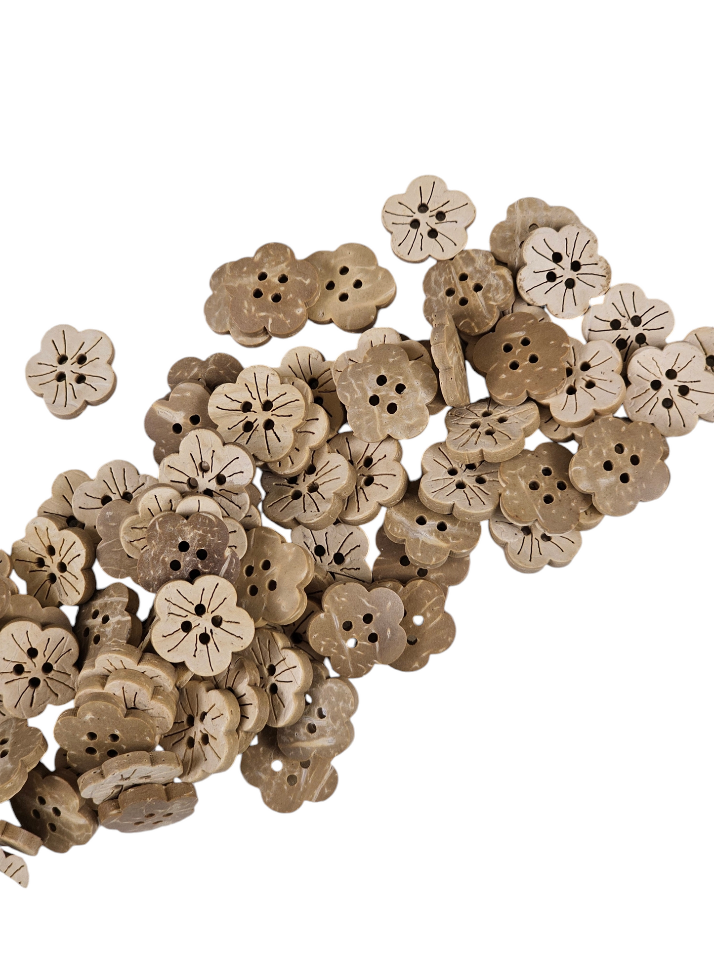 Natural Wooden Flower Button