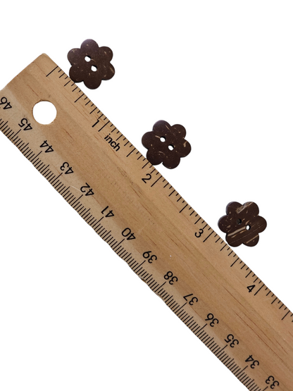 Wooden Brown Buttons Flower