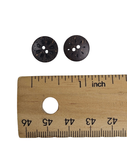Wooden Buttons Round Flower
