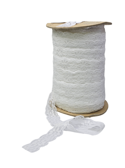 1" White Stretch Lace