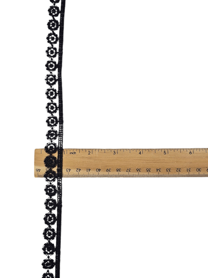 ¾" Venise Black Lace Polyester-1