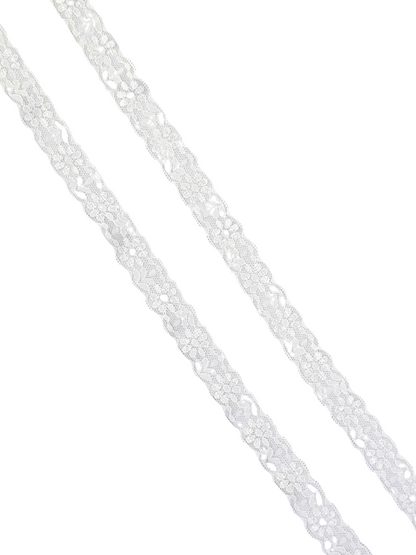 1" White Stretch Lace