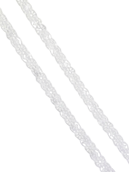1" White Stretch Lace