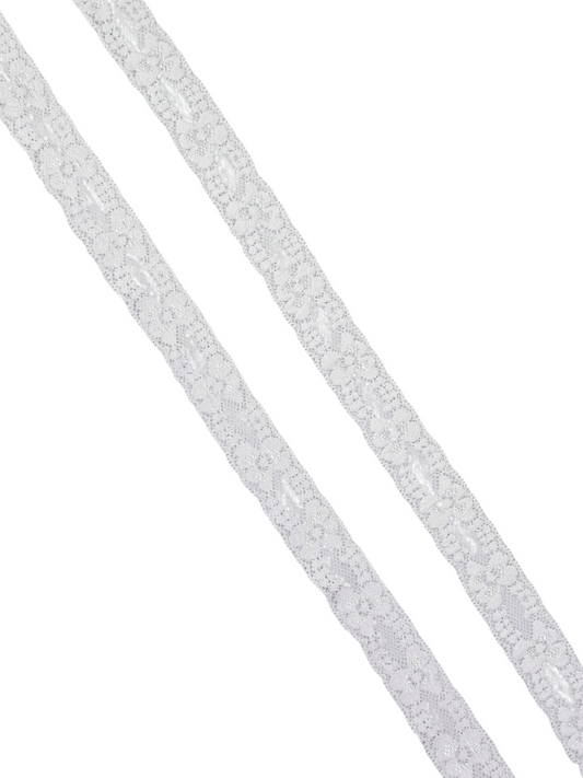 1" White Stretch Lace