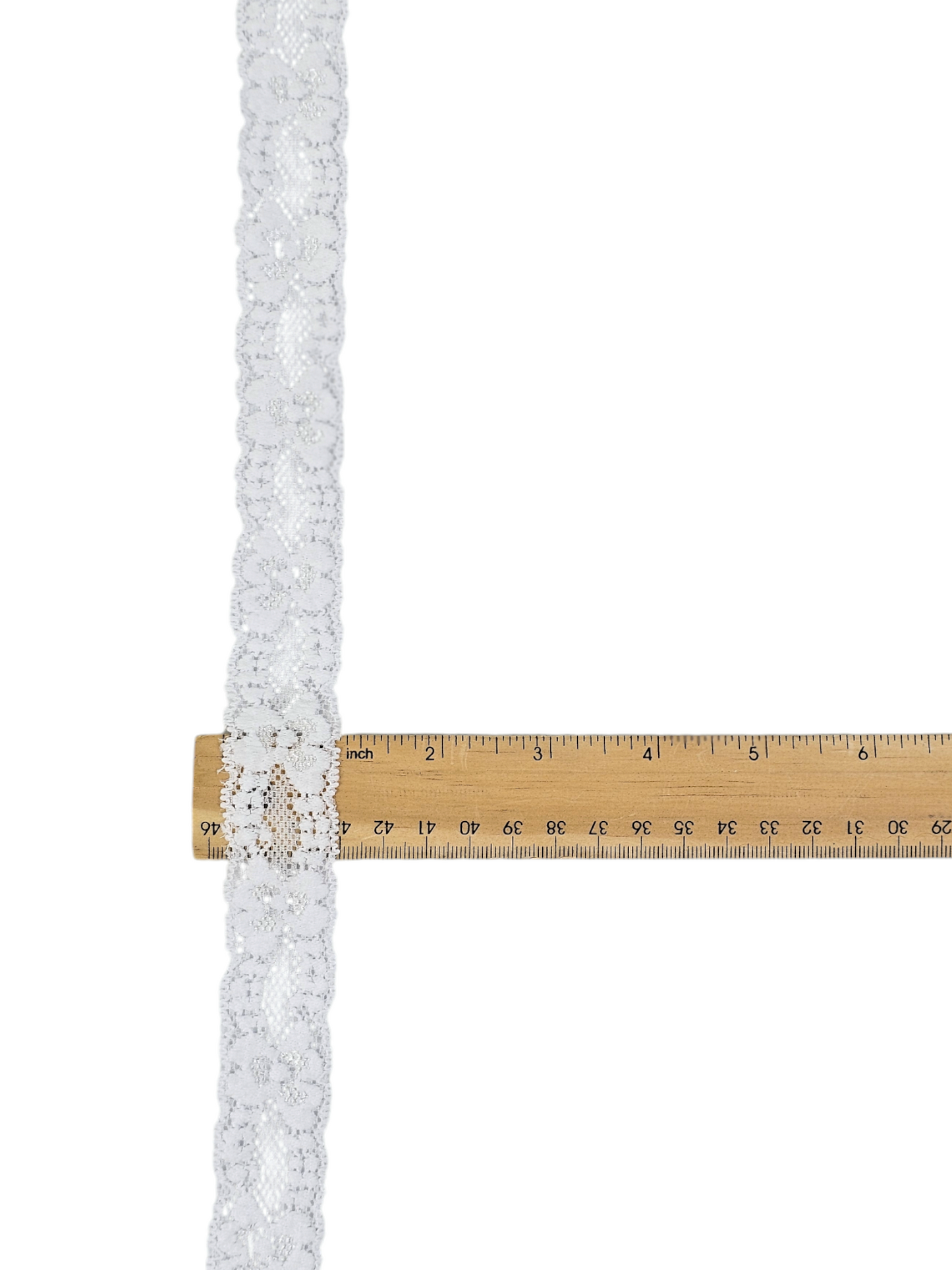 1" White Stretch Lace