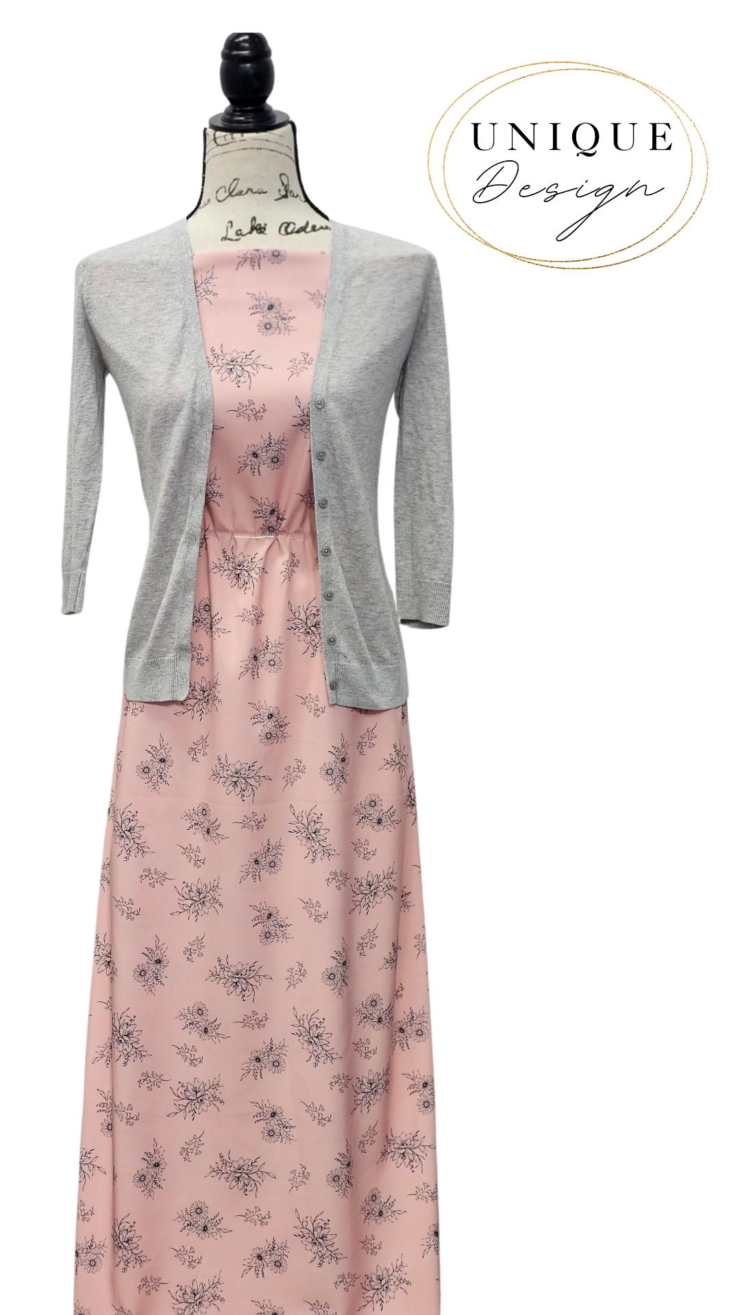 *Unique Design* Poly Slub Shadow Bloom Light Pink