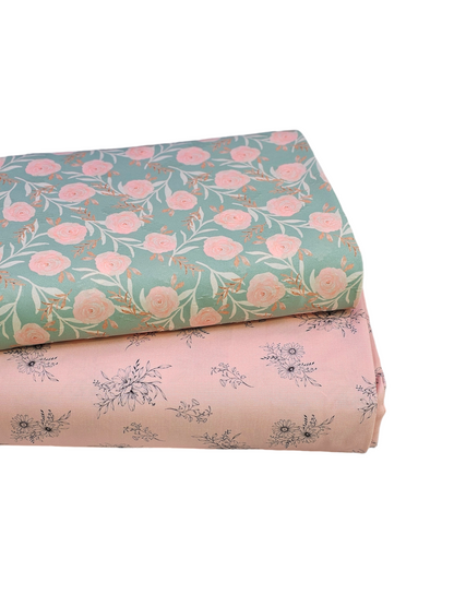 *Unique Design* Poly Slub Shadow Bloom Light Pink