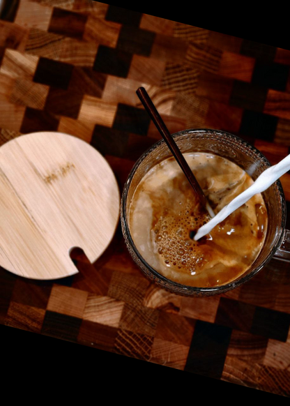 Vintage Glass Coffee Cup w/ Gold Spoon