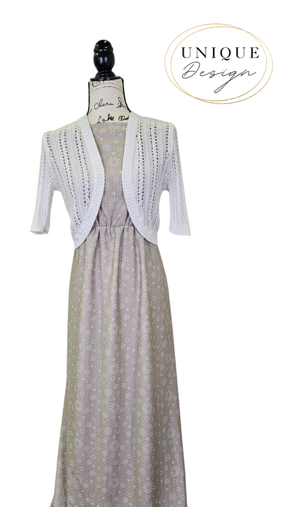 *Unique Design* Swiss Dot Knit Snowflake Symphony Beige
