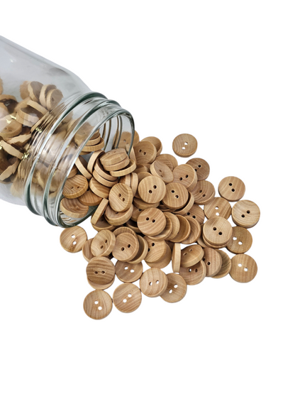 Natural Wooden Buttons 15mm Light Windsor Tan