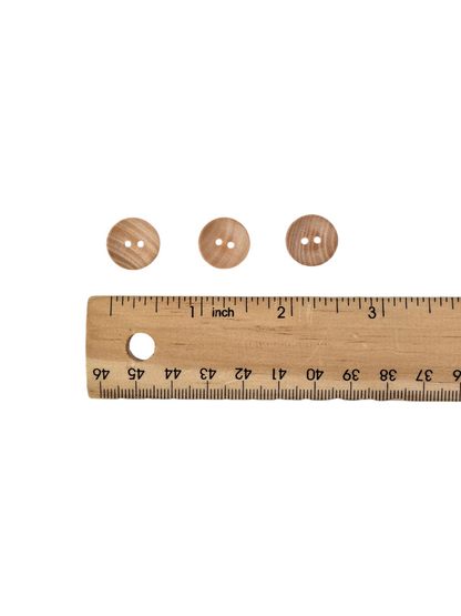 Natural Wooden Buttons 15mm Light Windsor Tan