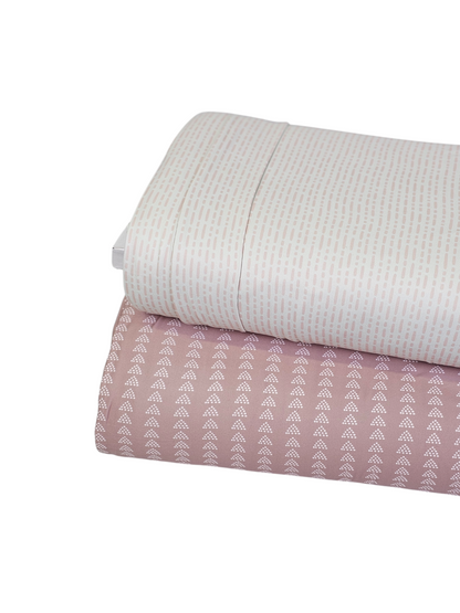 Double Brushed Poly Dotted Lines Rose