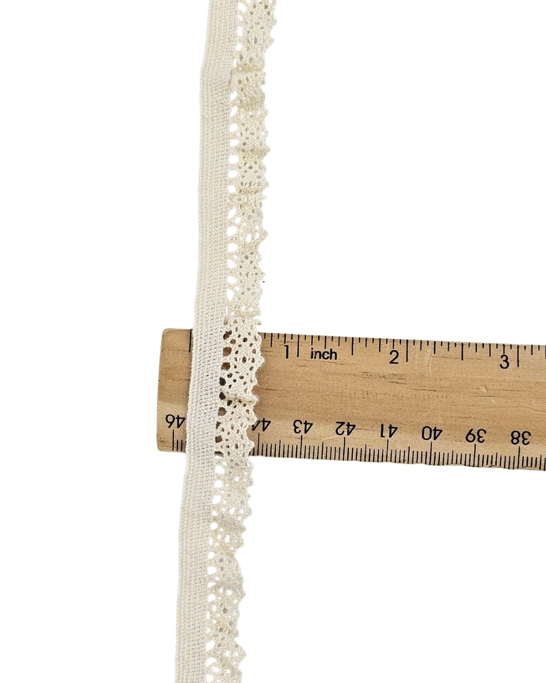 Natural 'Ruffled' Cotton Cluny Stretch Lace