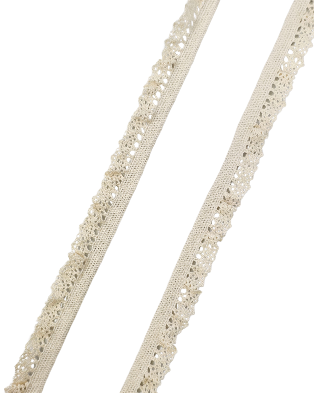 Natural 'Ruffled' Cotton Cluny Stretch Lace
