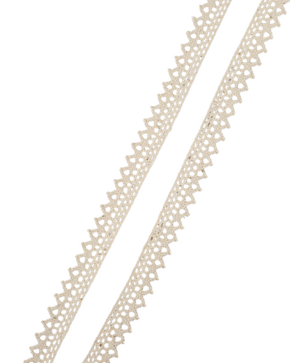 ⅜" Natural Sawtooth Lace Ivory
