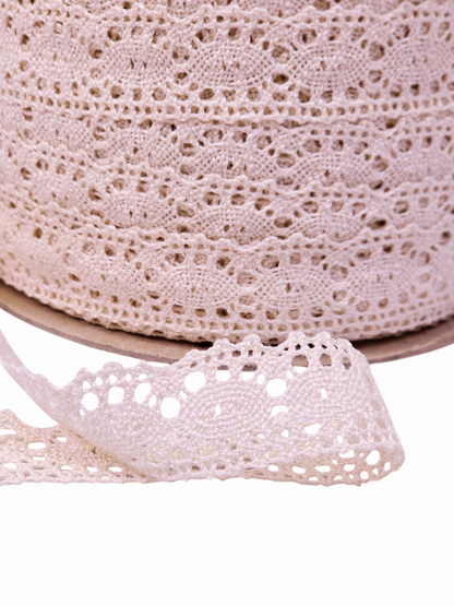 1¼" Natural Cotton Cluny Lace