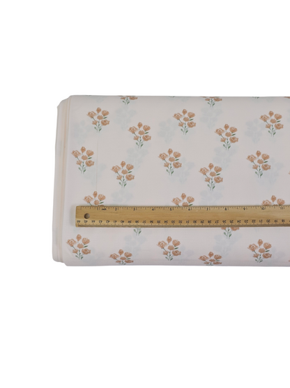 *Unique Design*Poly Slub Wildflower Cluster Terracotta