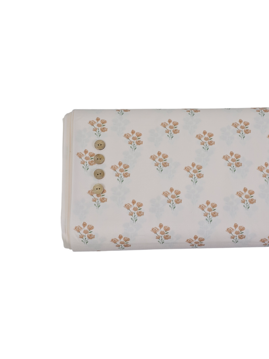 *Unique Design*Poly Slub Wildflower Cluster Terracotta