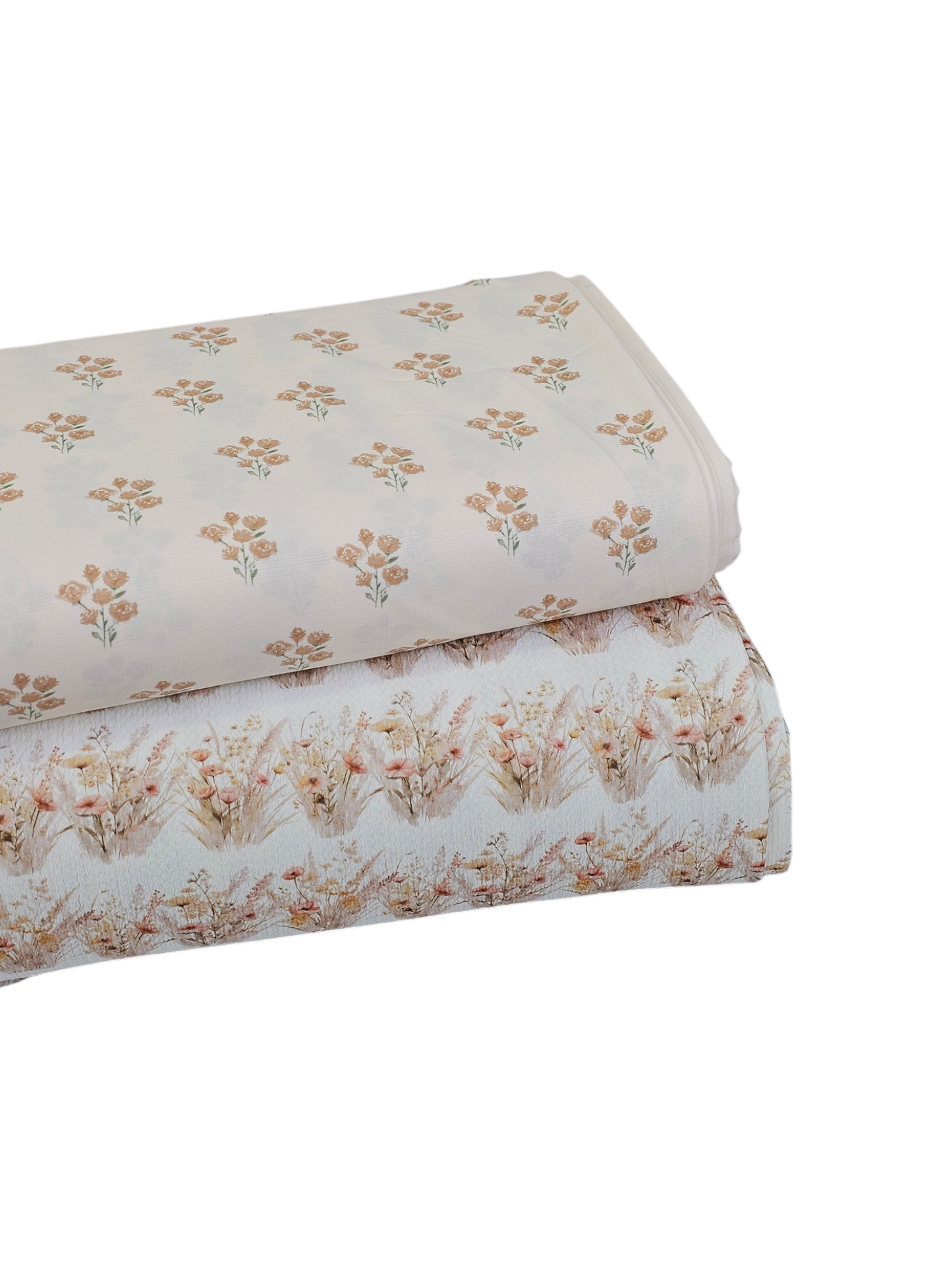*Unique Design*Poly Slub Wildflower Cluster Terracotta