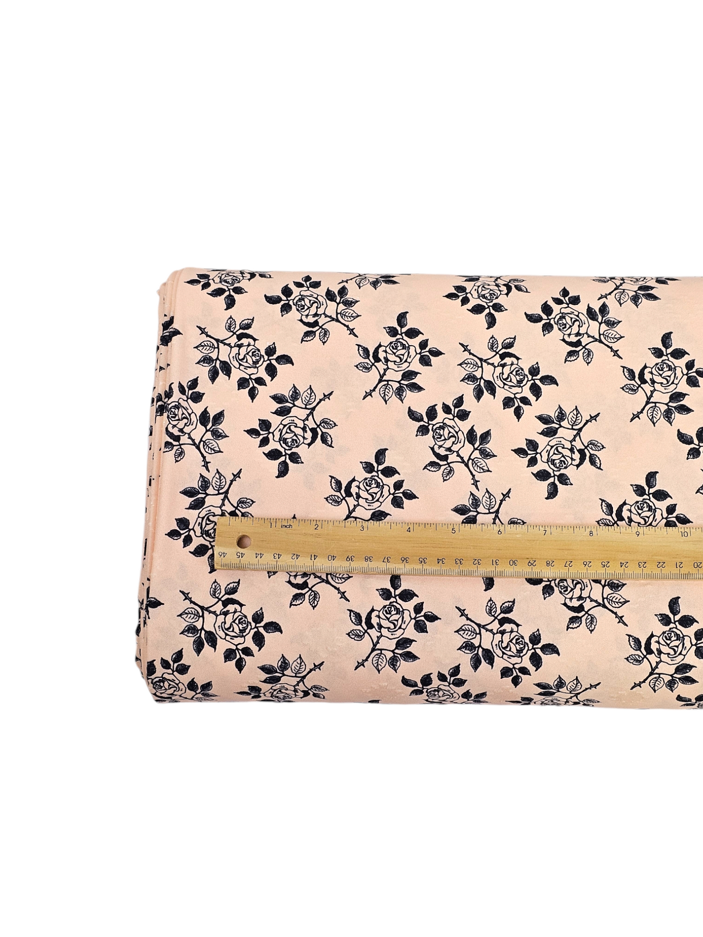 *Unique Design* Poly Swiss Diamond Rosebud Sprig Apricot