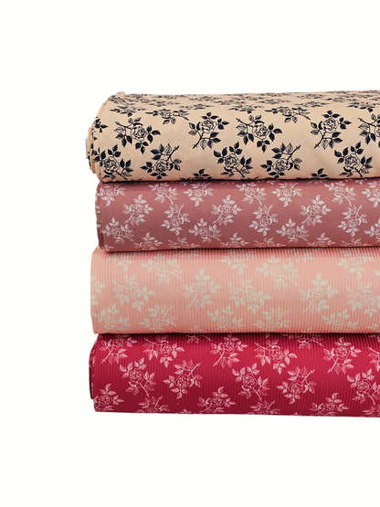 *Unique Design* Poly Swiss Diamond Rosebud Sprig Apricot