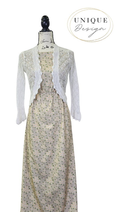 *Unique Design* Poly Slub Ivory Bloom Tan