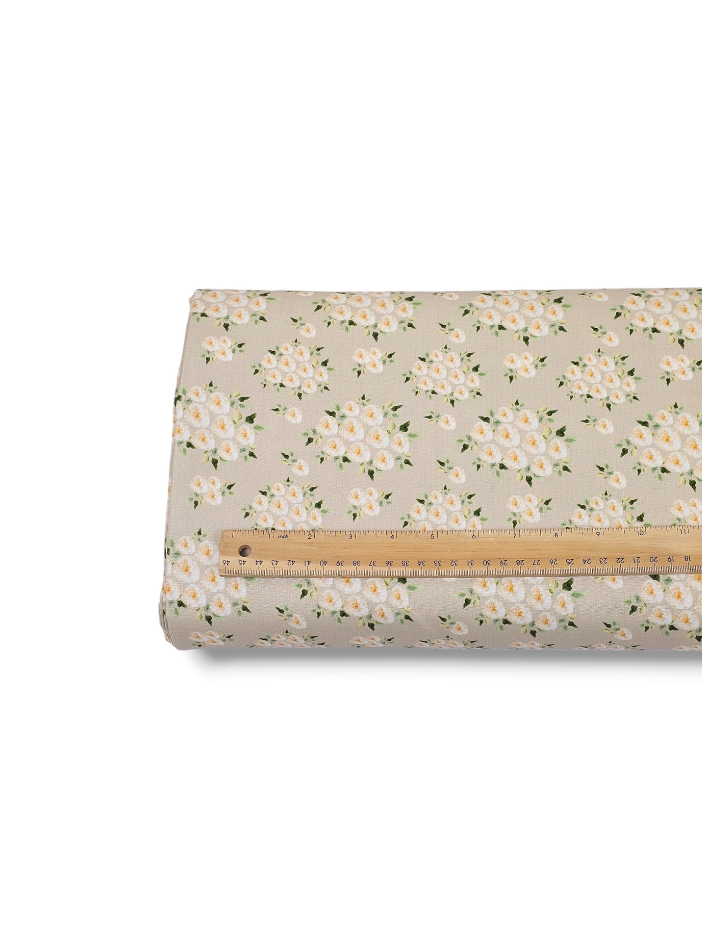*Unique Design* Poly Slub Ivory Bloom Tan