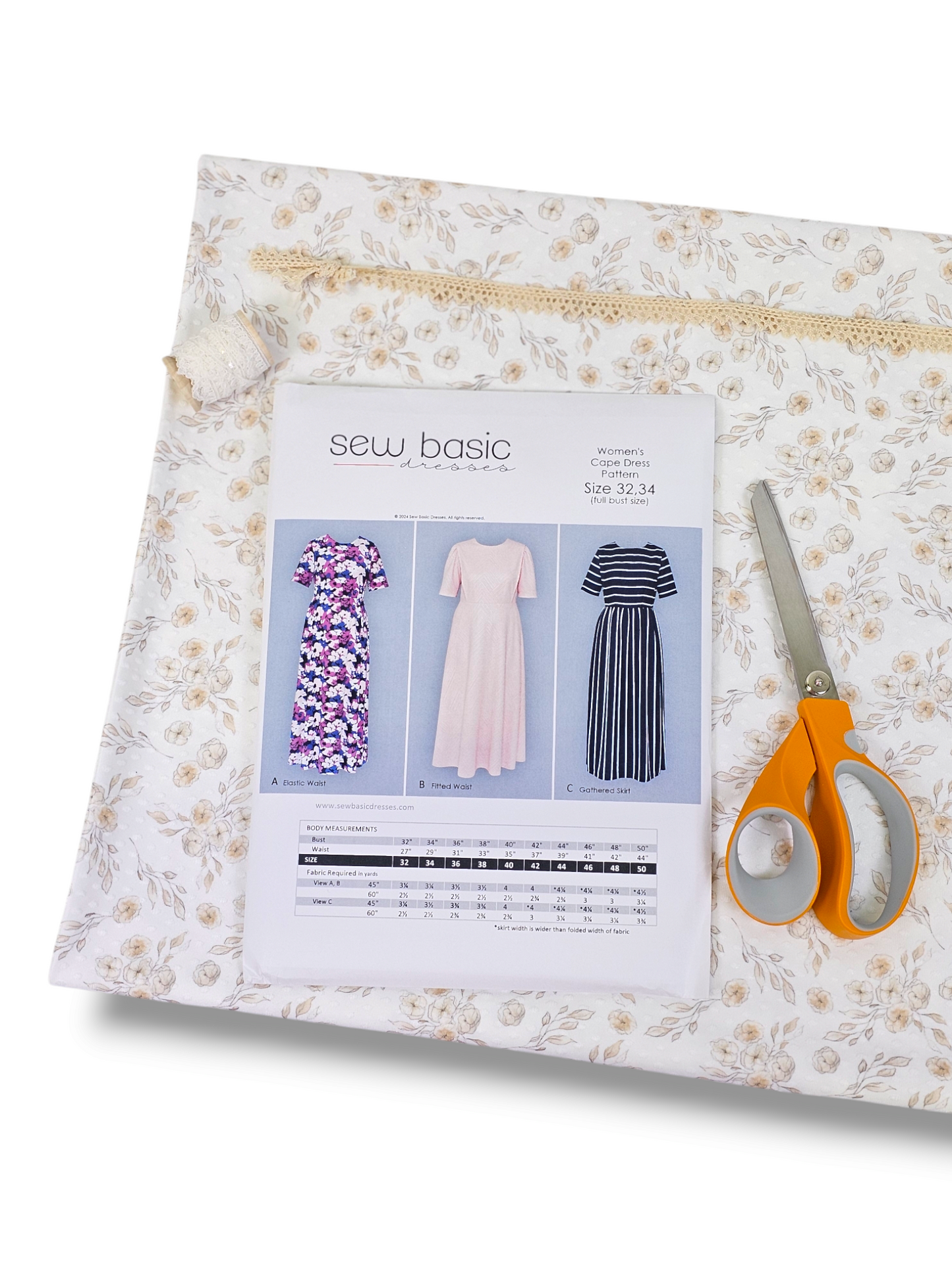 Women's Cape Dress Pattern Size 32/34