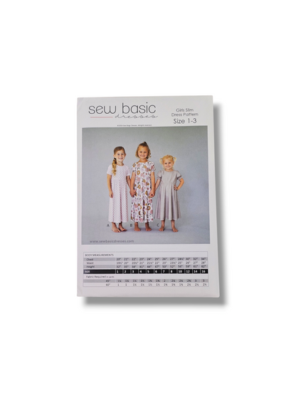Girl Slim Dress Pattern Size 1-3
