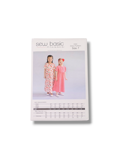 Girls Basic Dress Pattern Size 7