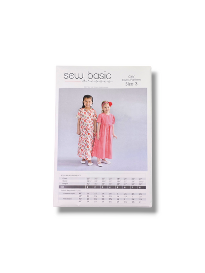 Girls Basic Dress Pattern Size 3