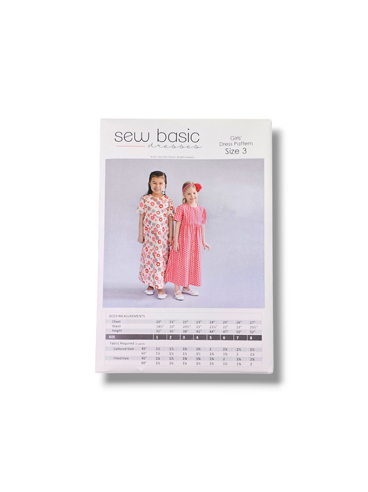 Girls Basic Dress Pattern Size 3