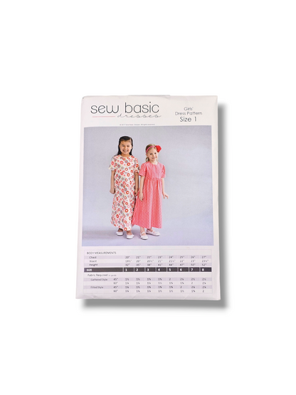 Girls Basic Dress Pattern Size 1