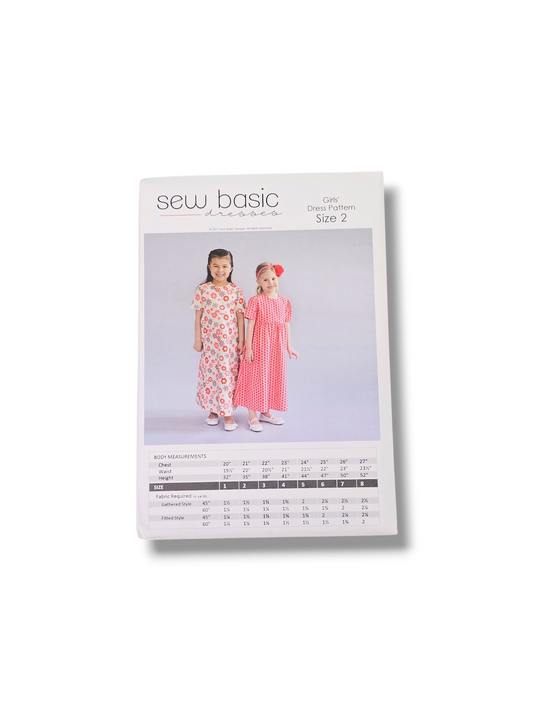 Girls Basic Dress Pattern Size 2