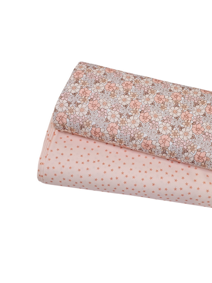 * Unique Design * Poly Slub Petite Petals Blush
