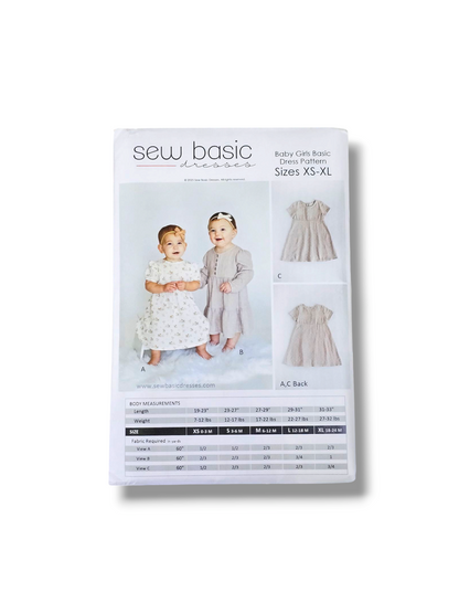 Baby Girl Basic Dress Pattern XS-XL