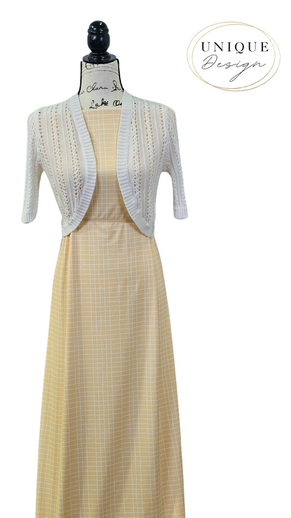 * Unique Design * Willow Ribbed Knit Petite Plaid Light Peach