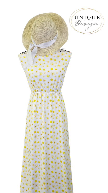 * Unique Design * Willow Ribbed Knit Sunshine Delight White