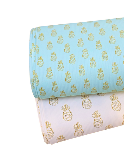 * Unique Design * Willow Ribbed Knit Pineapple Bliss Aquamarine
