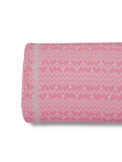 * Unique Design * Willow Ribbed Knit Chevron Blooms Pink