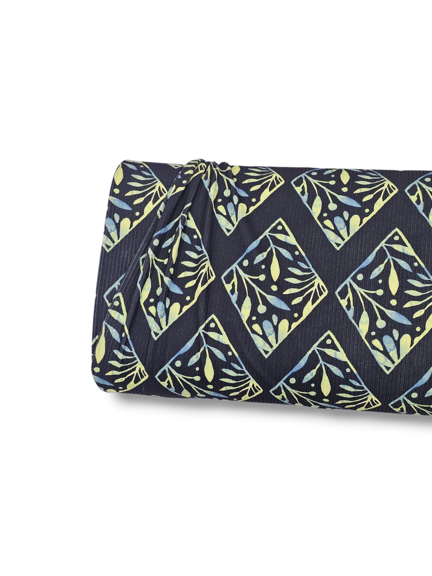 * Unique Design * Willow Ribbed Knit Green Leaf Diamond Black