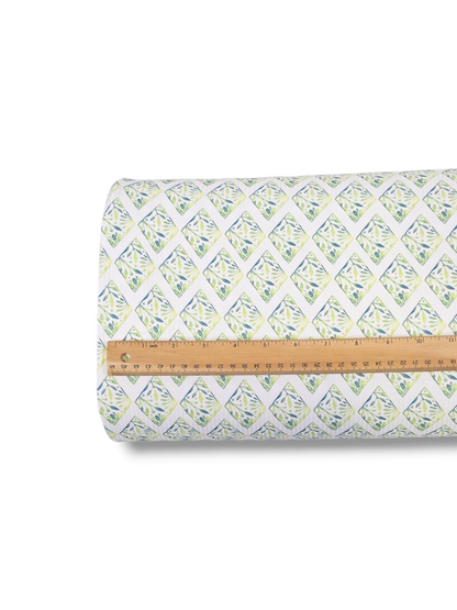 * Unique Design * Willow Ribbed Knit Green Leaf Diamond White
