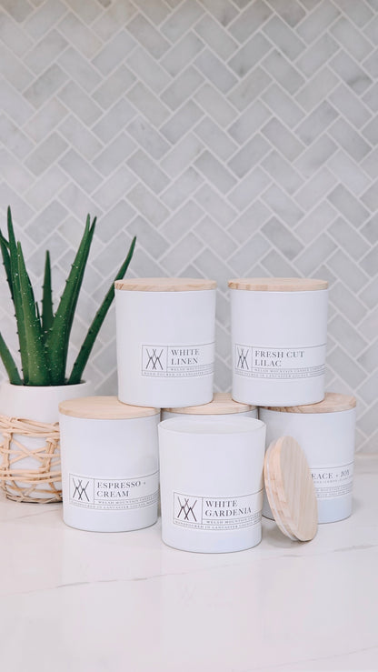 Fresh Cut Lilac Coconut Wax Candle 16 oz. White Bamboo Lid