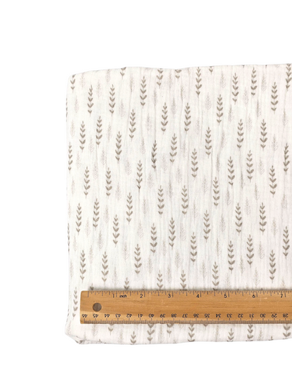 * Unique Design * Cotton Muslin Whispering Leaves Frosted Sage