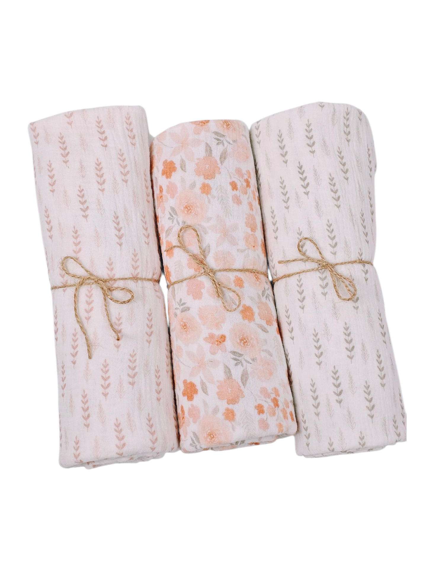 * Unique Design * Cotton Muslin Whispering Leaves Frosted Sage