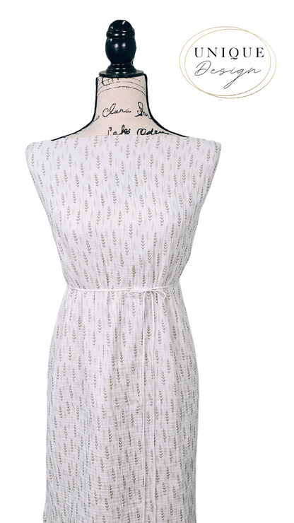 * Unique Design * Cotton Muslin Whispering Leaves Frosted Sage