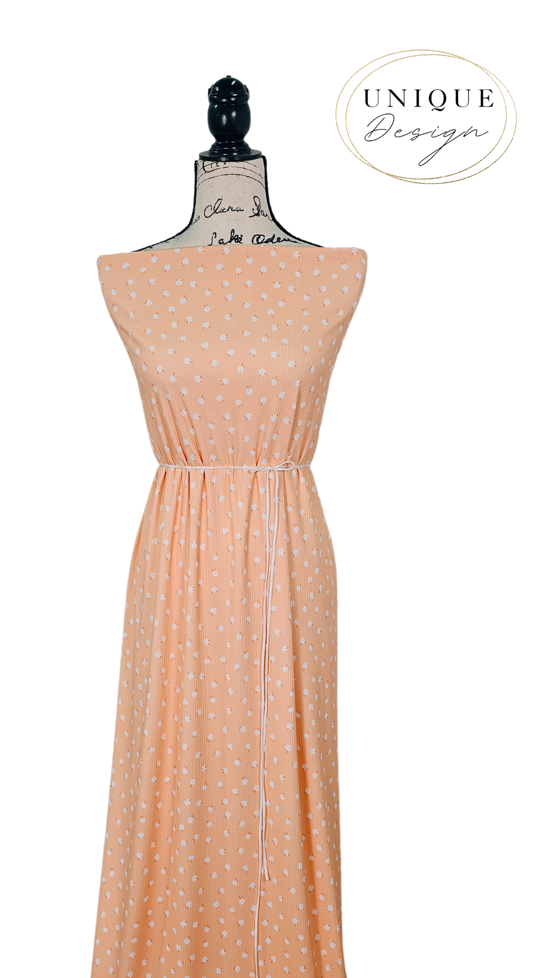* Unique Design * Willow Ribbed Knit Simple Daisy Pastel Peach
