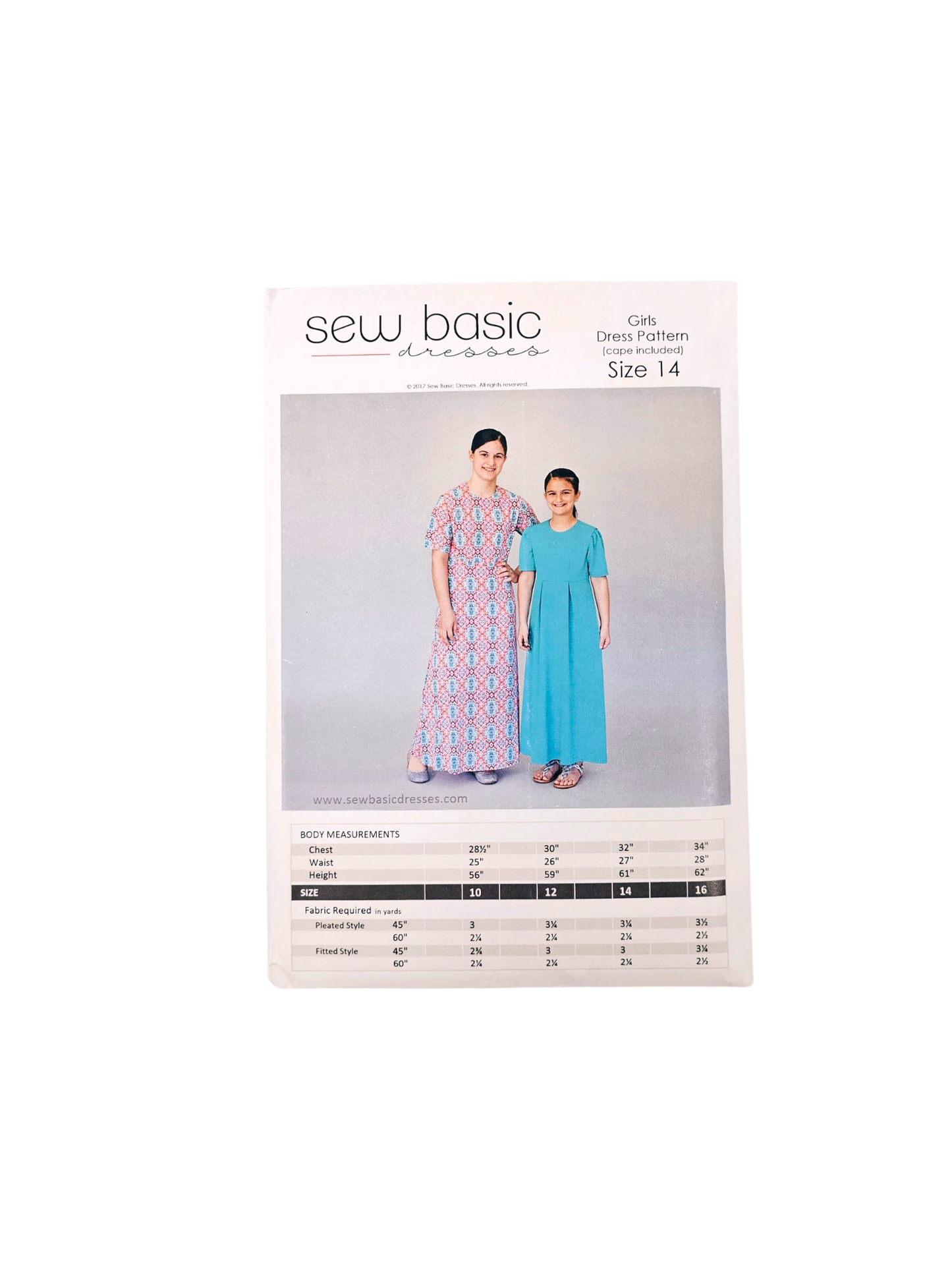 Girls Basic Dress Pattern Size 14