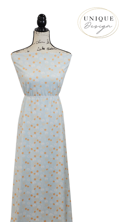 * Unique Design * Willow Ribbed Knit Sunshine Meadow Sky Blue